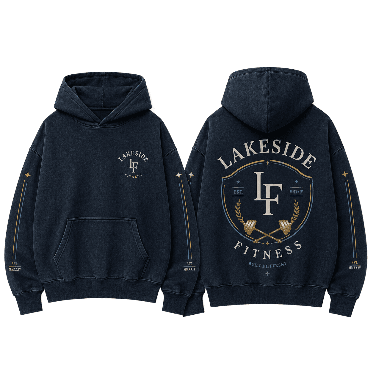 Built Different Hoodie in Washed Navy