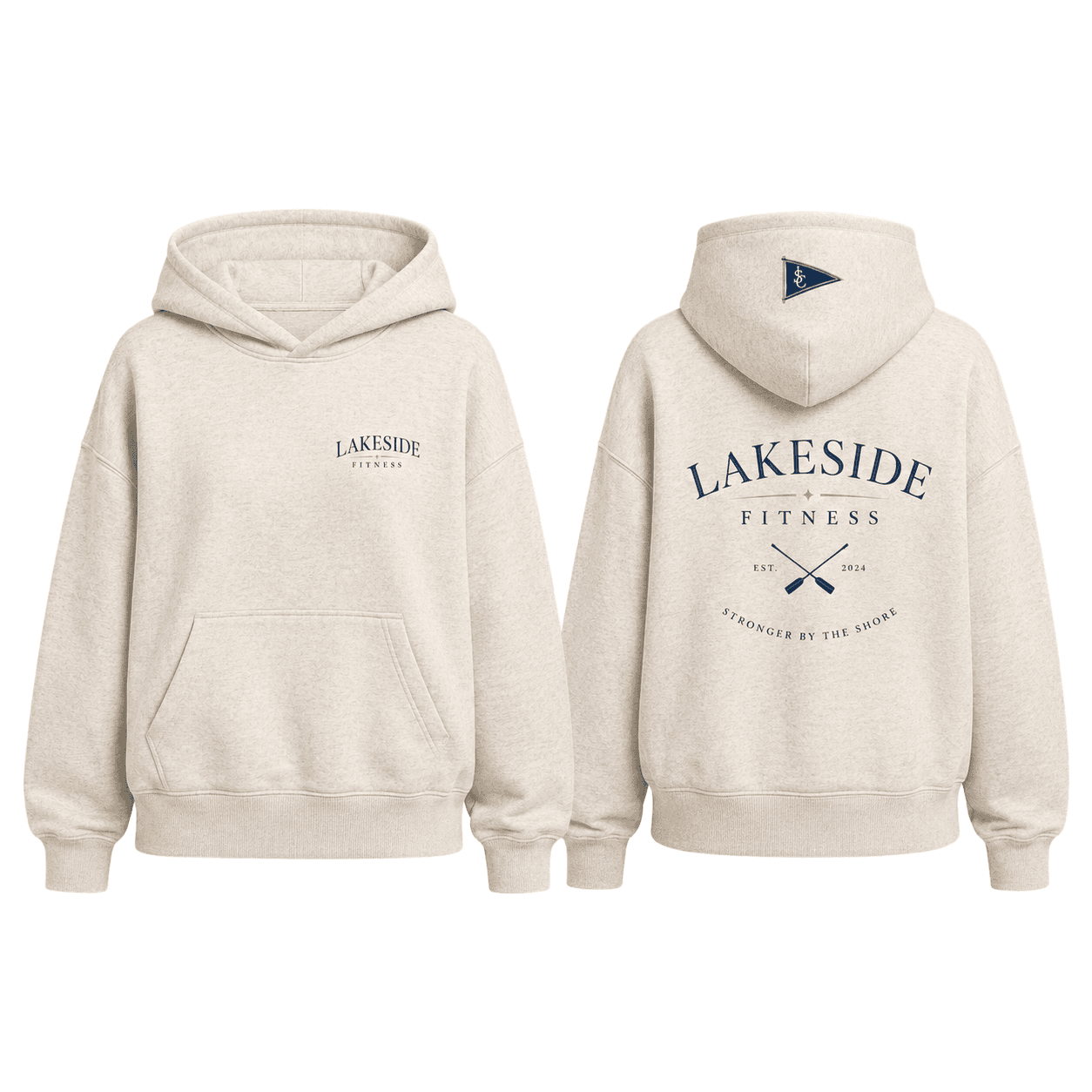 Crossed Oars Training Hoodie in Oatmeal