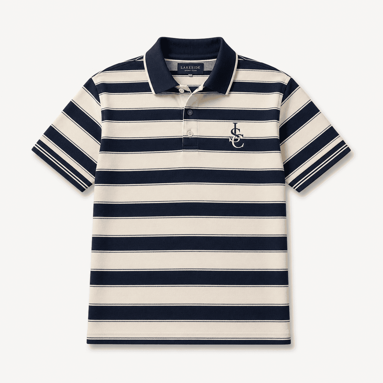 Signature Stripe Polo in Navy