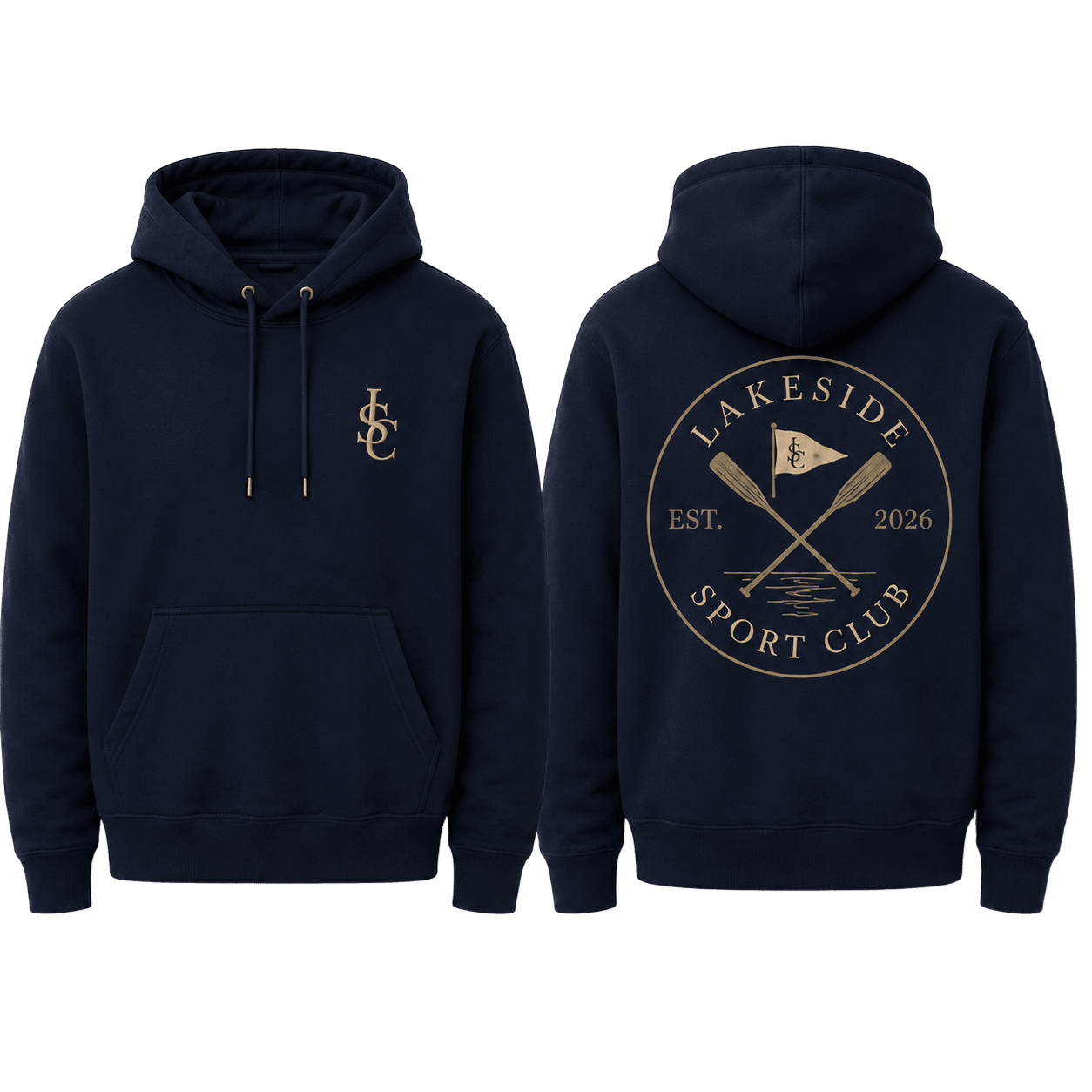 Pennant & Oars Hoodie in Navy