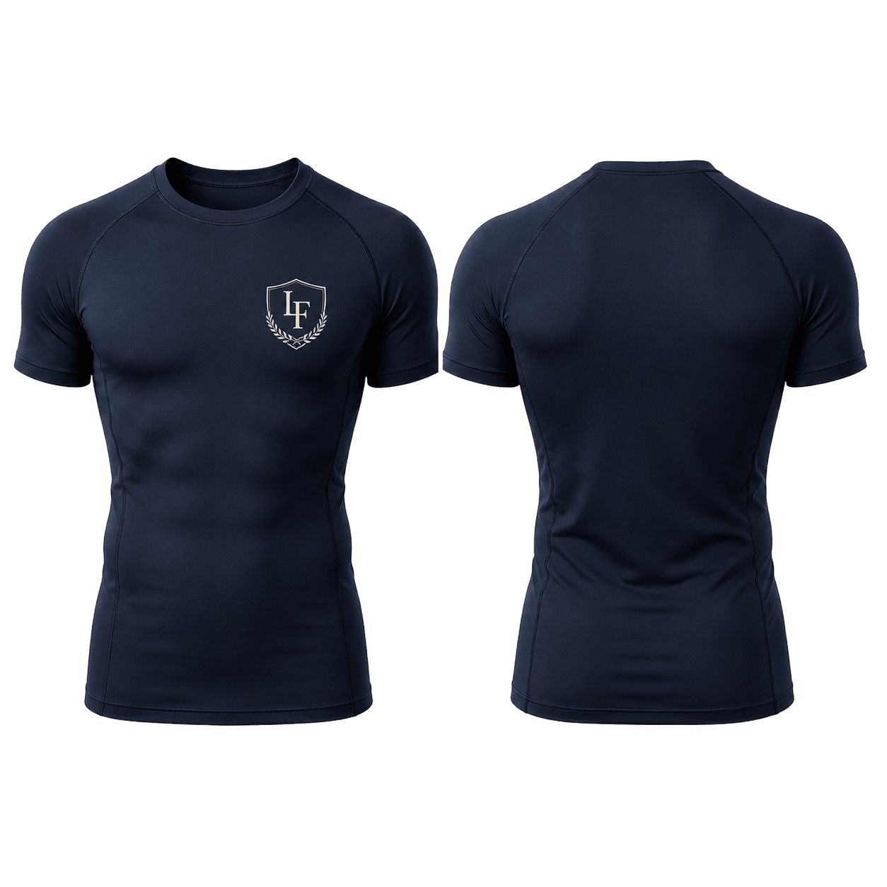 Shield Compression Tee in Navy