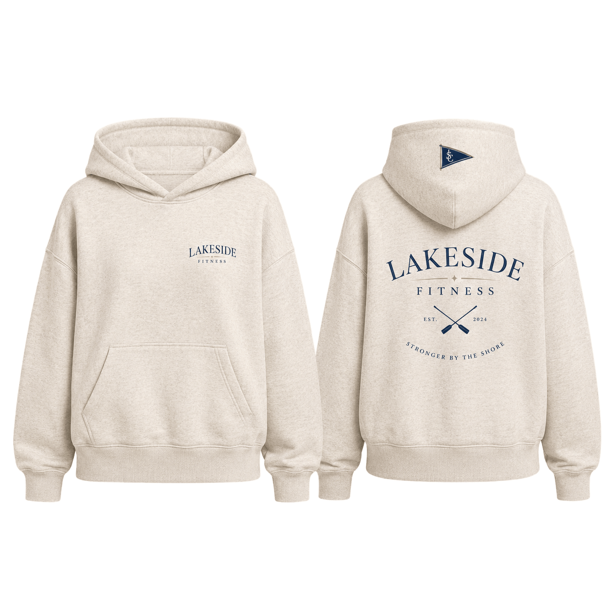 Crossed Oars Training Hoodie in Oatmeal