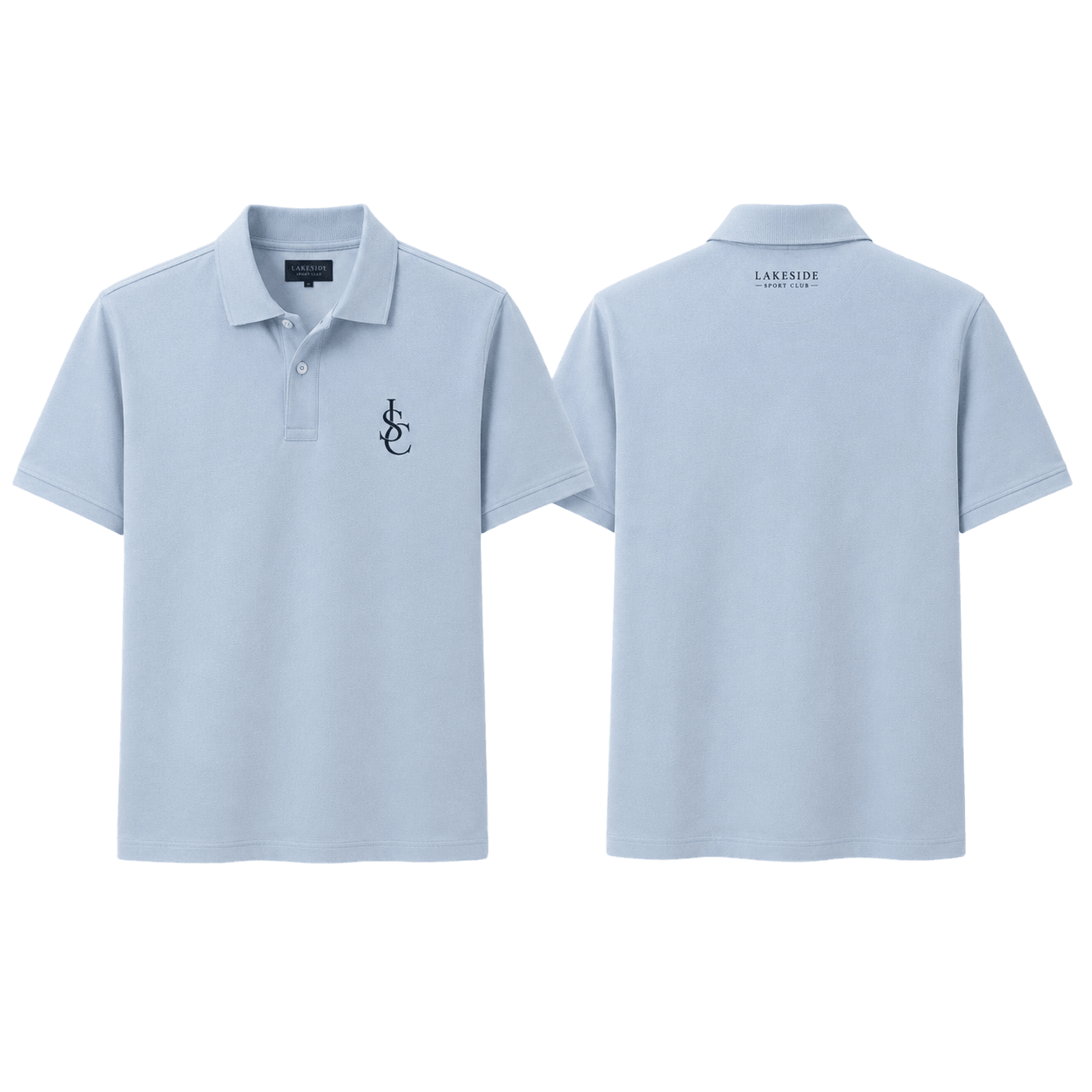 Monogram Club Polo in Light Blue