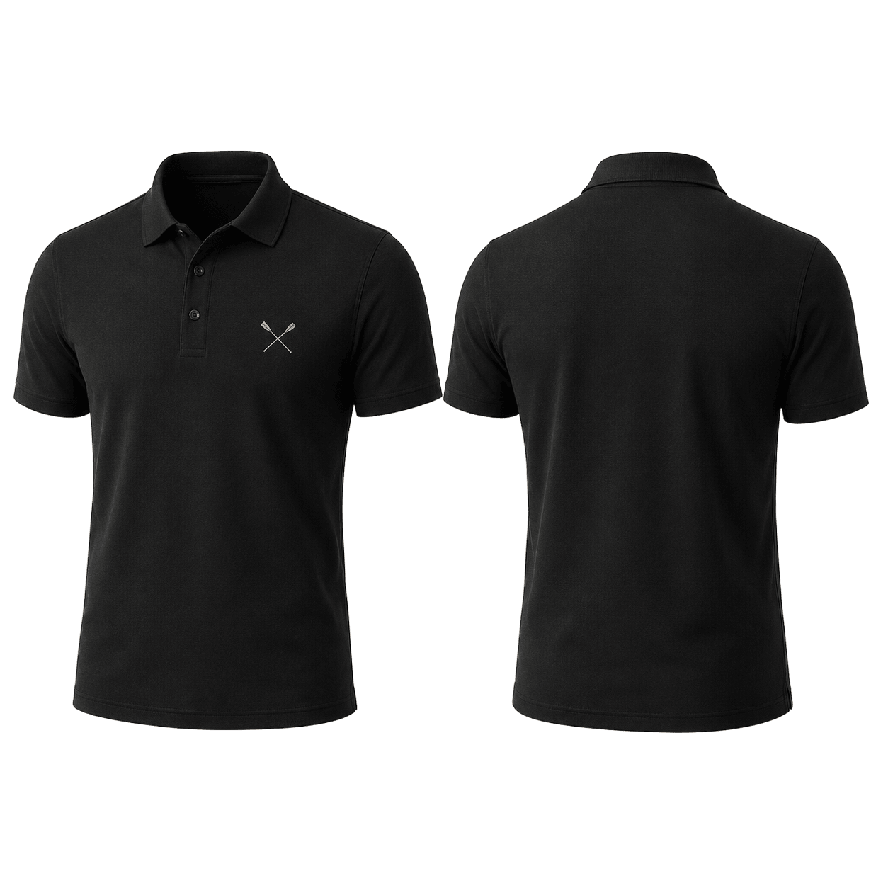Crossed Oars Polo in Black