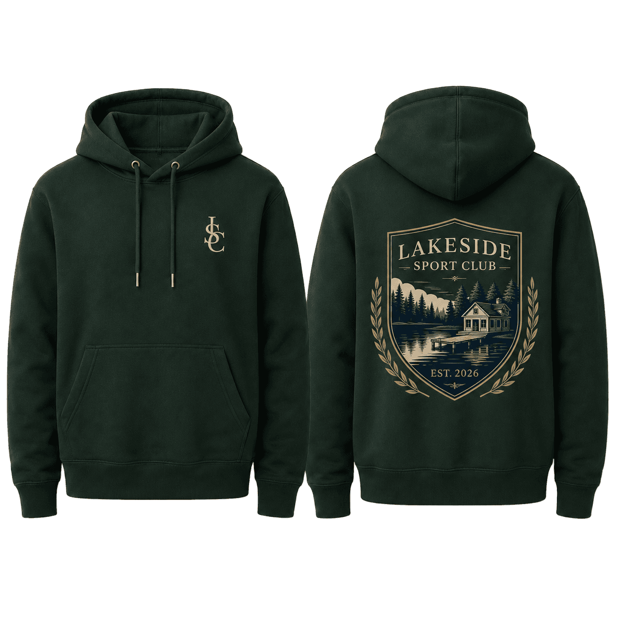 Lake Shield Hoodie in Forest
