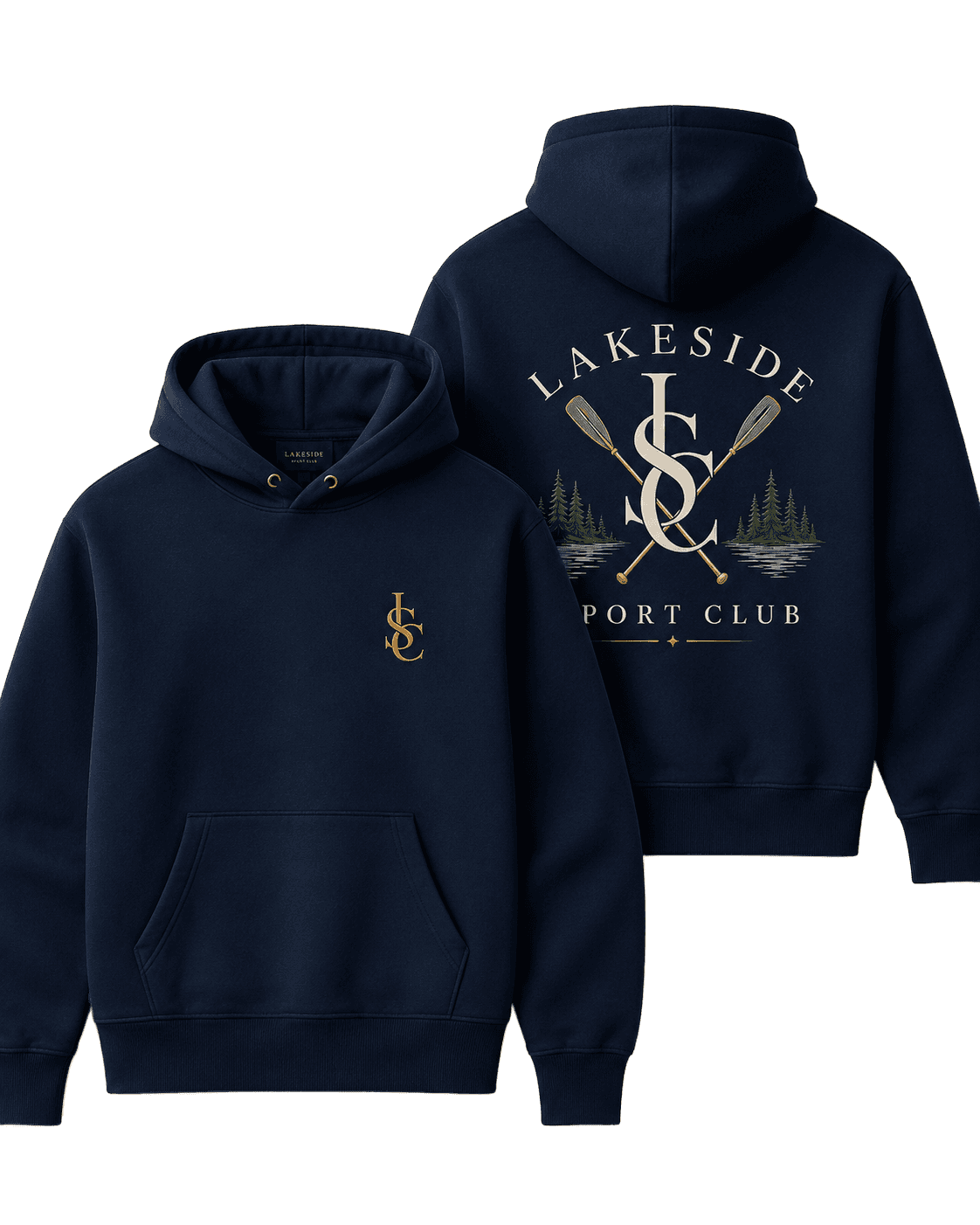 Lakeside Oars Hoodie in Navy