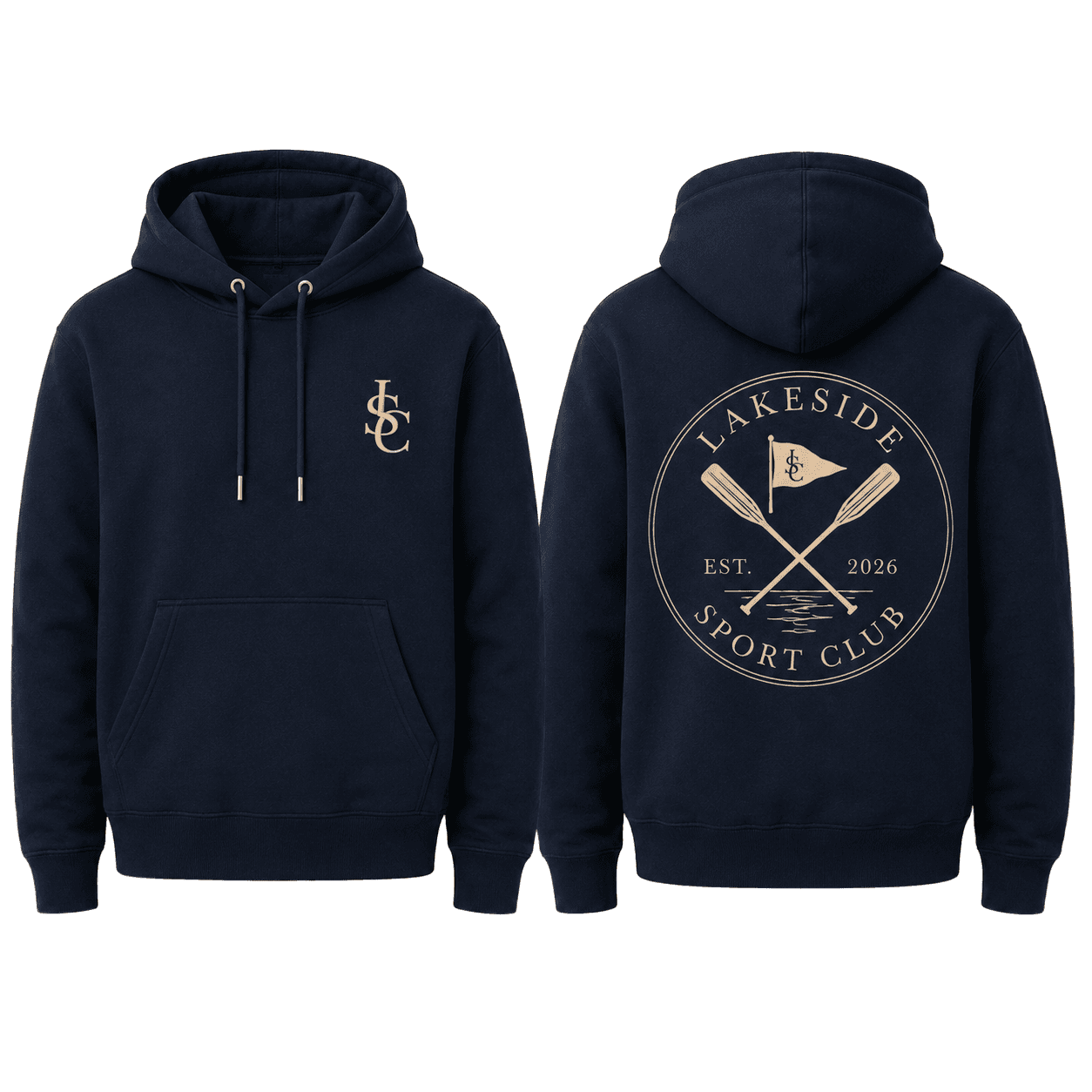Pennant & Oars Hoodie in Navy