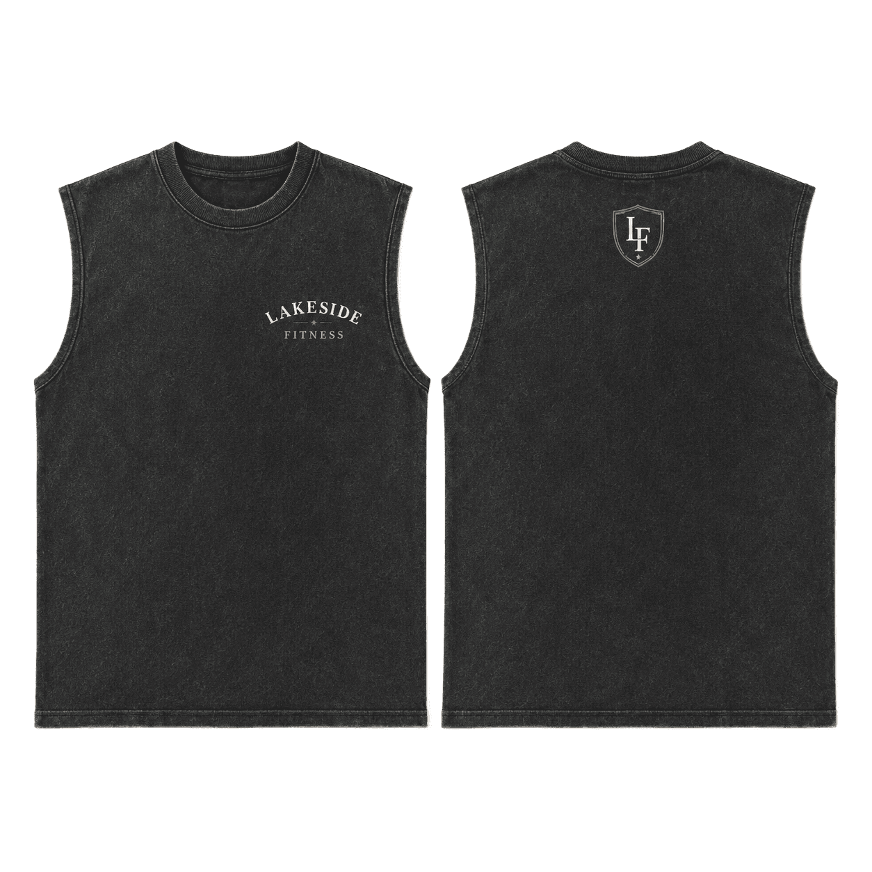 Wordmark Muscle Tank in Washed Black