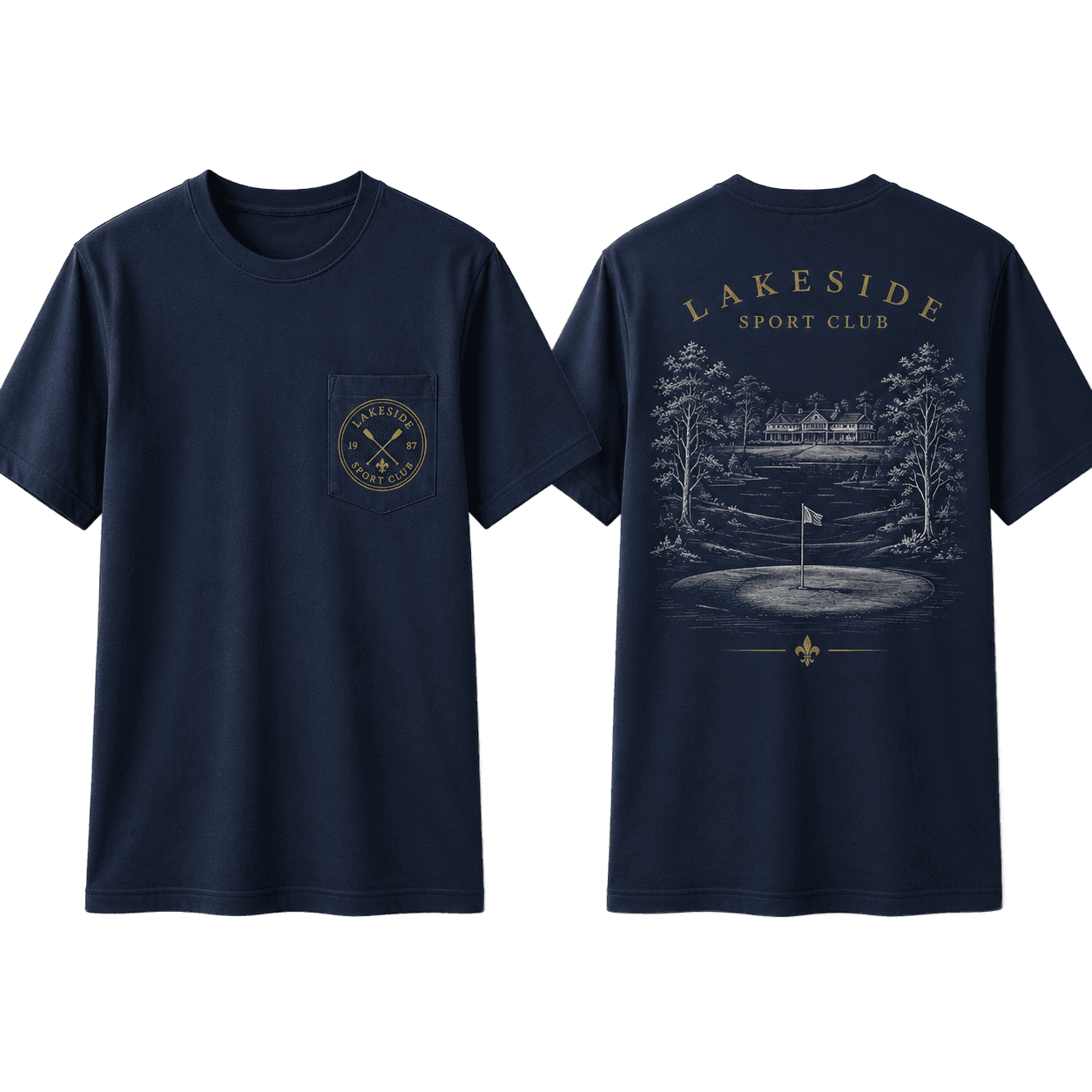 Fairway Pocket Tee in Navy