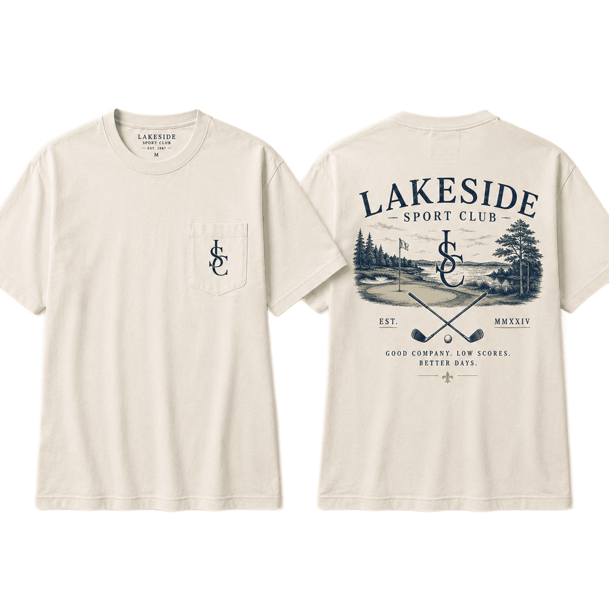 Links Pocket Tee in Ivory