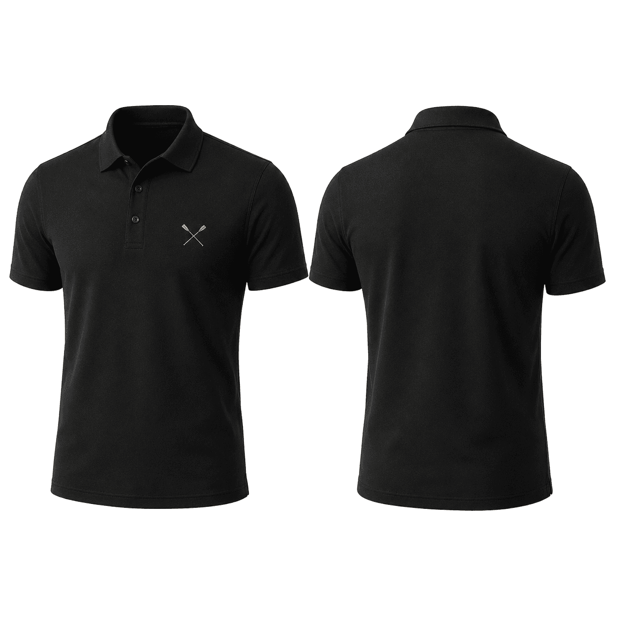 Crossed Oars Polo in Black