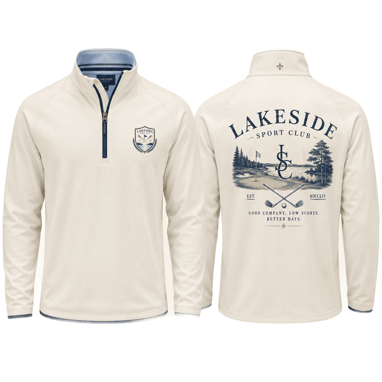 Links Quarter-Zip in Ivory
