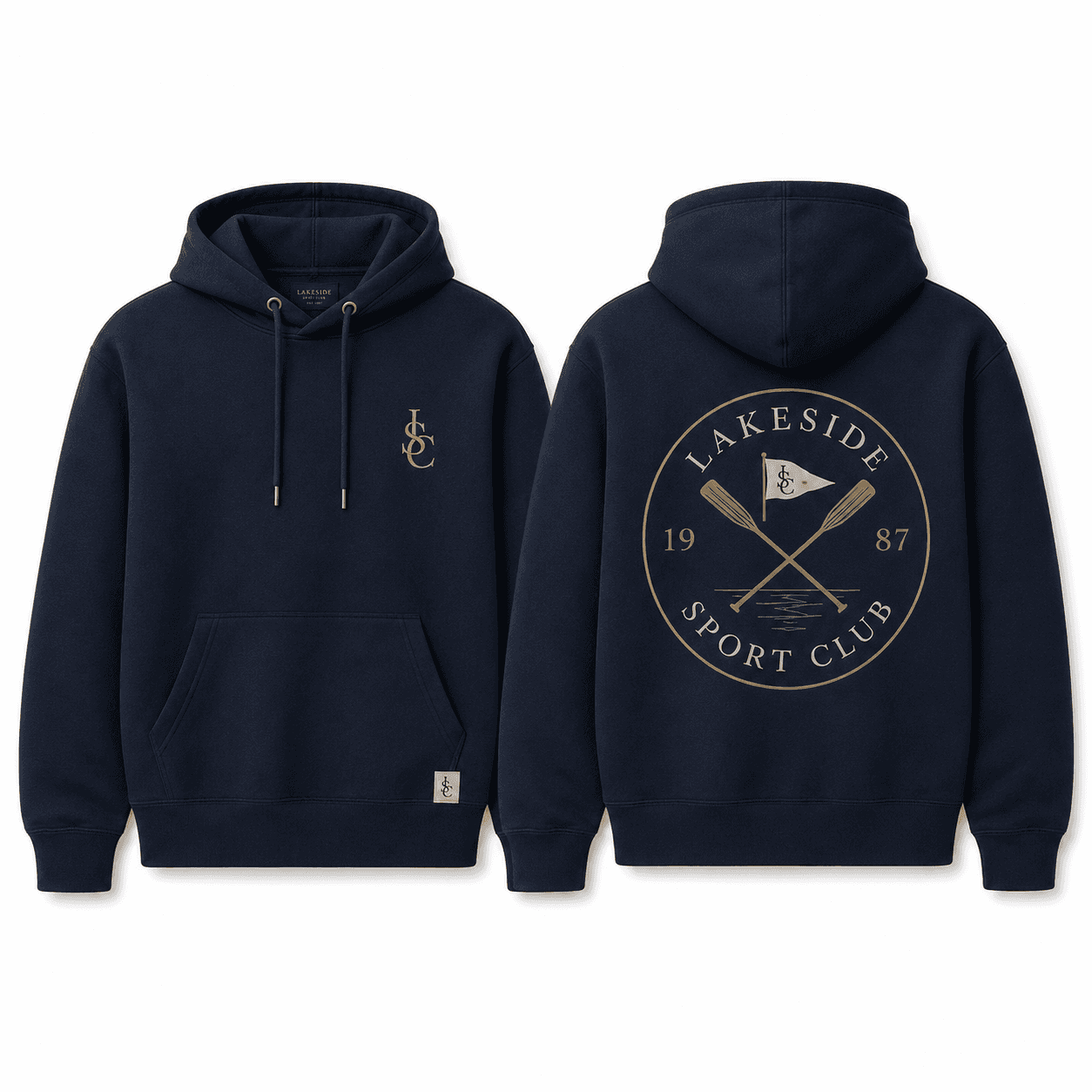 Heritage Crest Hoodie in Navy