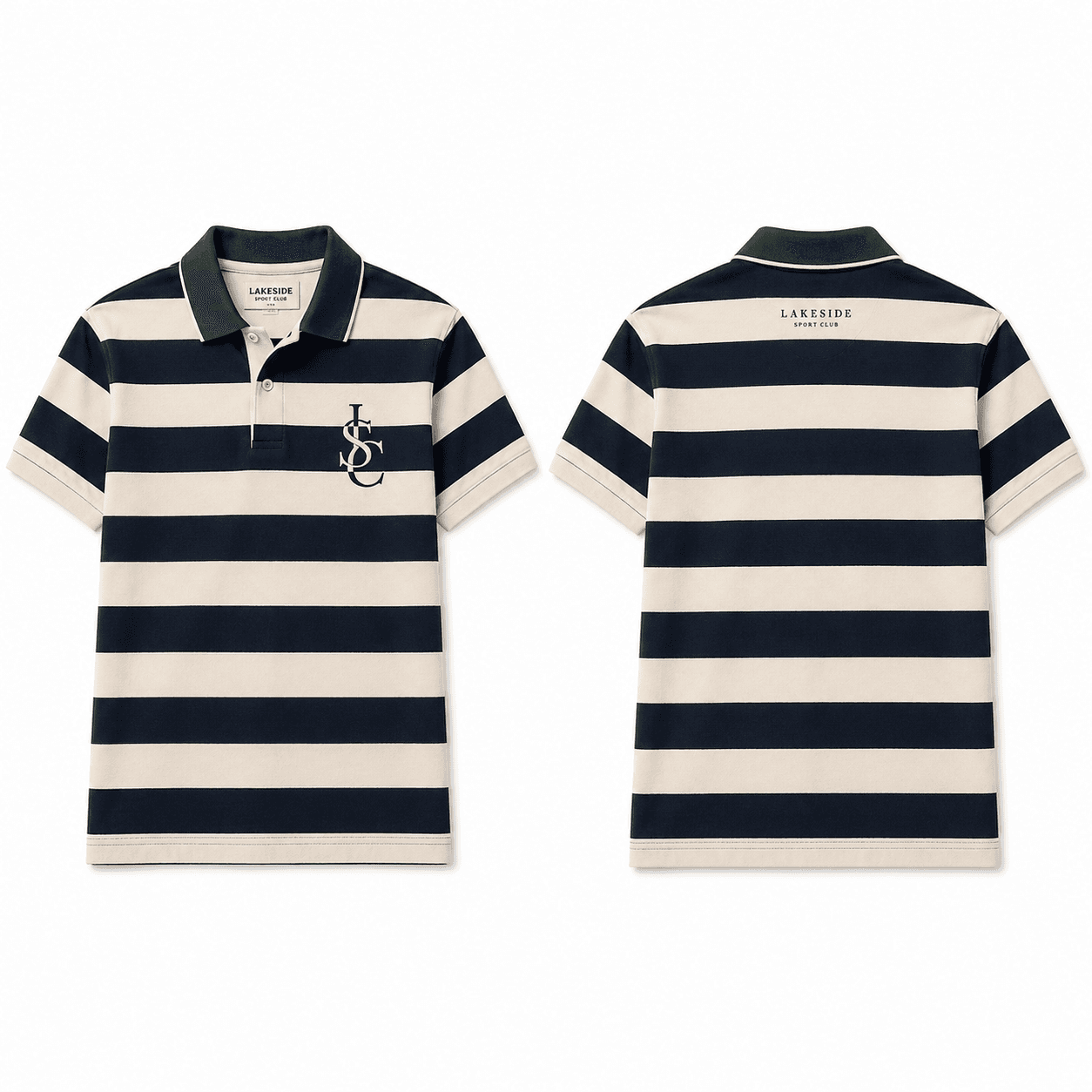 Signature Stripe Polo in Navy